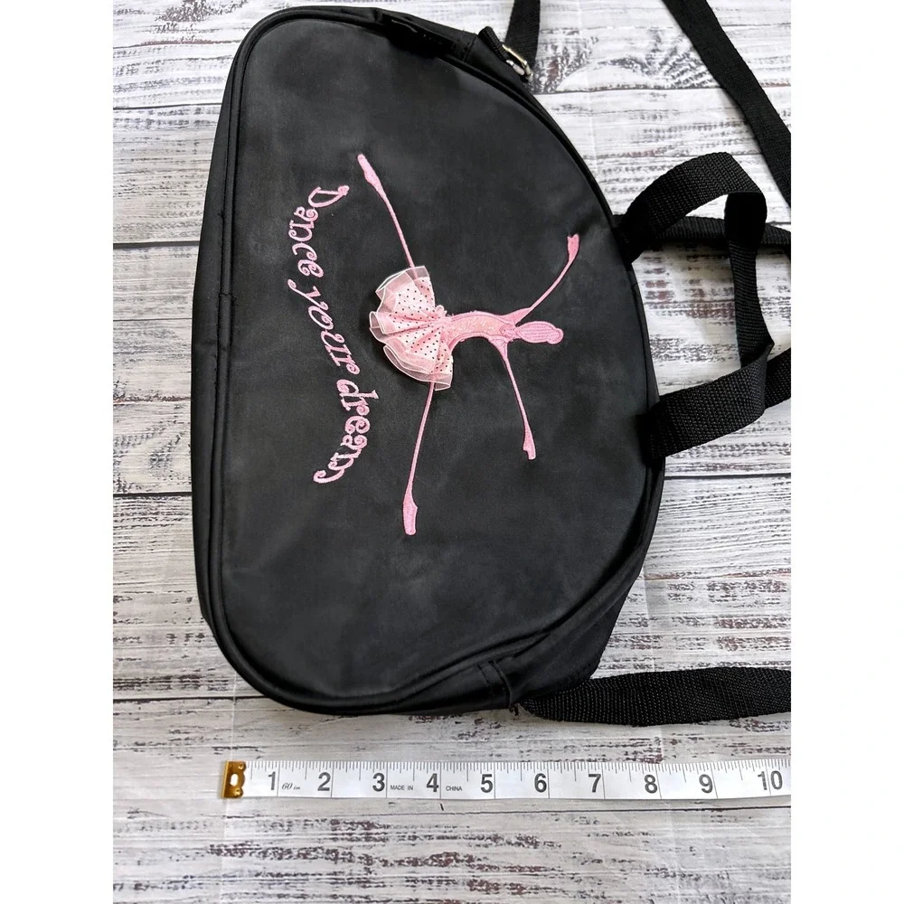 Ballet Dance Duffel Bag Kids‎ OS Black Pink Embroidered Tutu Ballerina